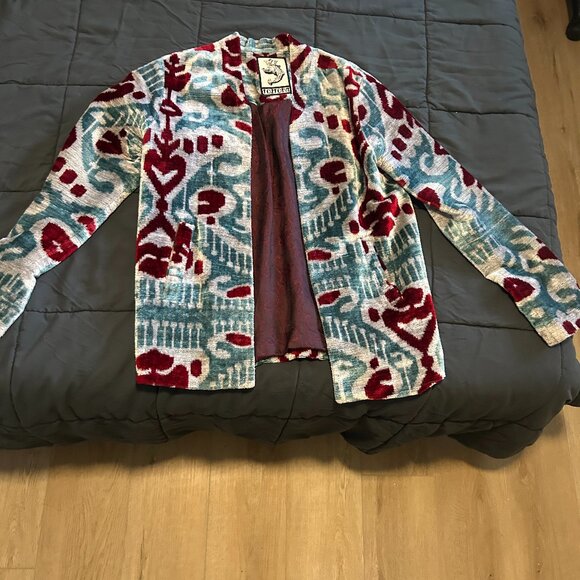 Fozfora Men's silk / velvet bomber jacket sized S/M / used but in perfect shape - Picture 1 of 2